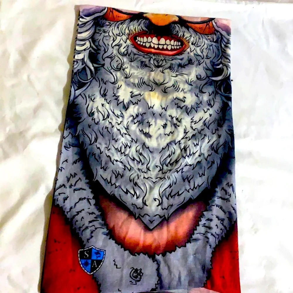 Santa beard SA Co Bearded Man Face Shield Neck Gaiter UPF Sun Protection